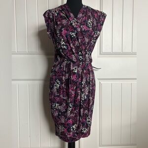 Ted Baker London Navy Floral Midi Dress with Pink and White Flowers